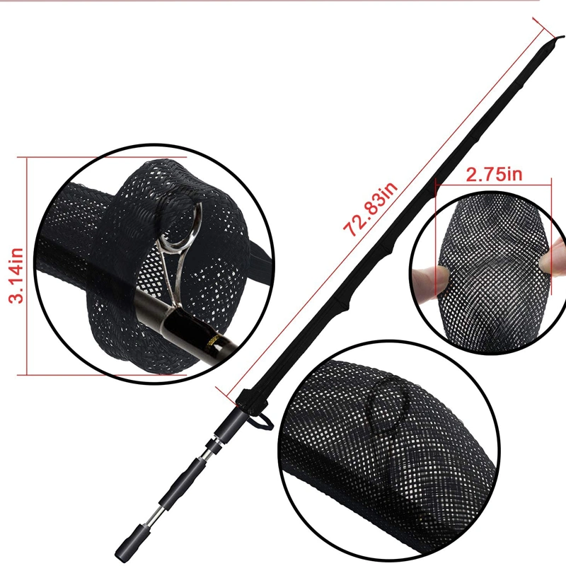 Flexible Pet Braided Expandable Sleeving Fishing Rod Covers Fishing Tackle Braided Mesh