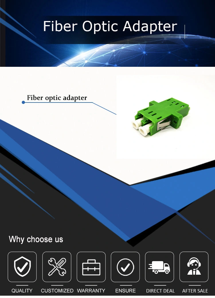 Factory Supply LC/APC Single Mode Duplex Fiber Optic Adapter with Flange