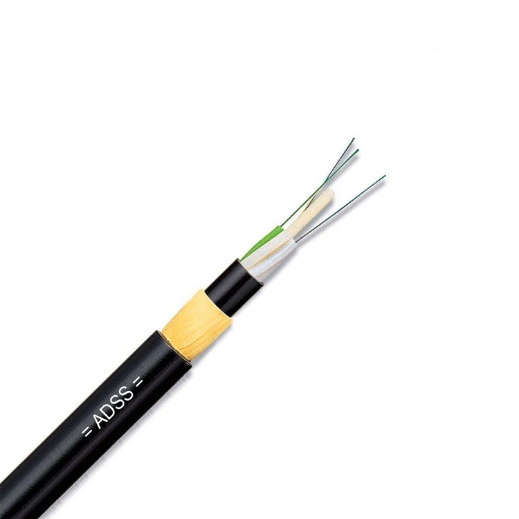 Single Mode Fiber Optic Cable ADSS 12 Core Outdoor Telecommunication Use