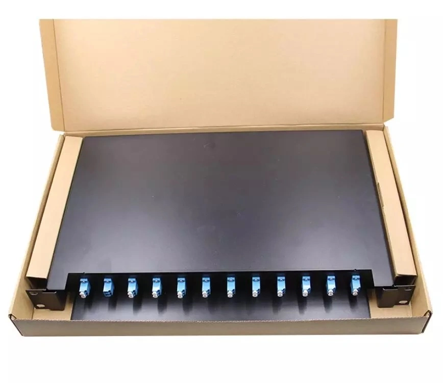 1u Sc/LC/FC/St MPO Connector Jack Rack Mount Splitter Steel Optical Fiber Box Distribution Frame Termination Box /ODF/Patch Panel with Splice/Splicing Tray Box