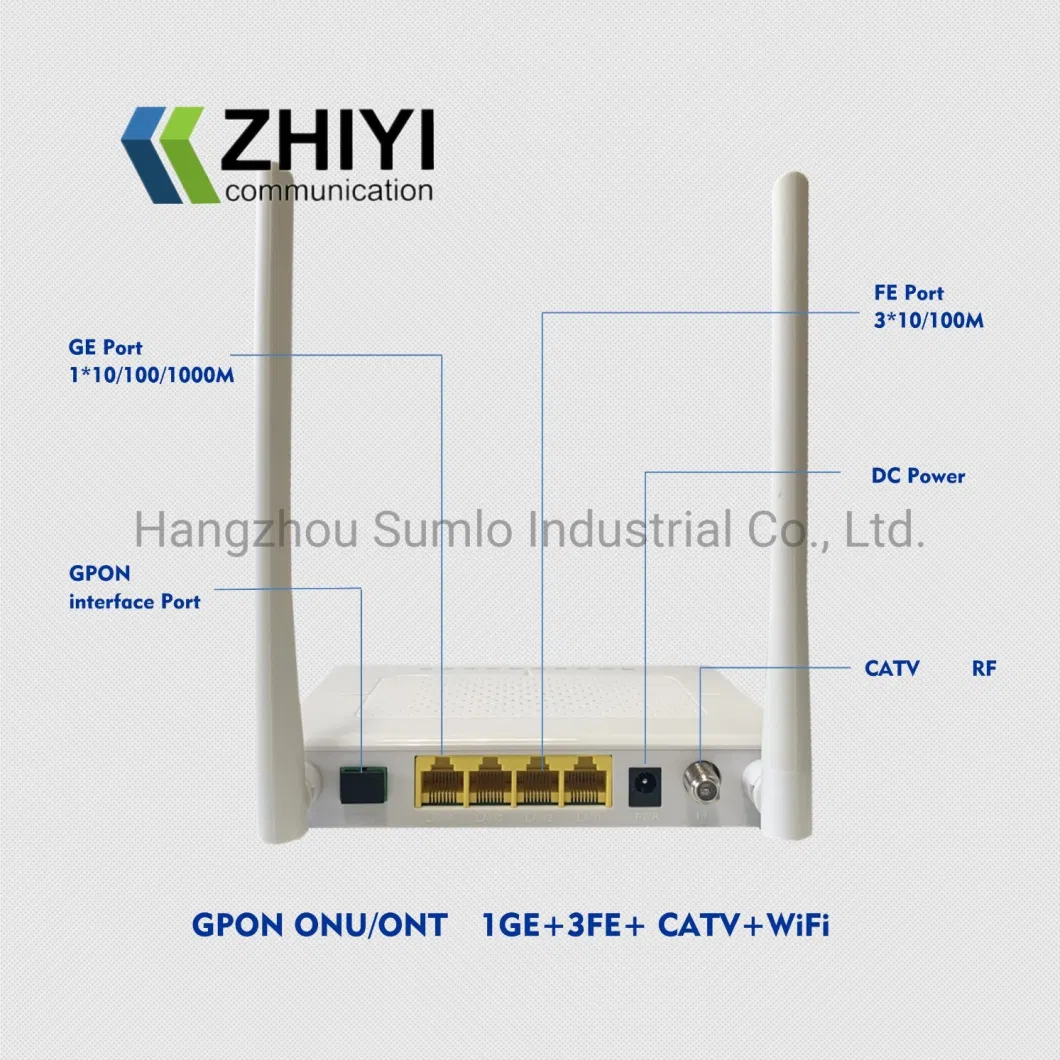 Gpon ONU Ont with 1ge+3fe+CATV+WiFi for FTTH FTTX Access