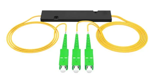 Fiber Optic Steel Tube Mini 1X2 Fbt Coupler 1X2 Fiber Optic Splitter Sc APC Dual Window 5050 Ratio for FTTH Communication