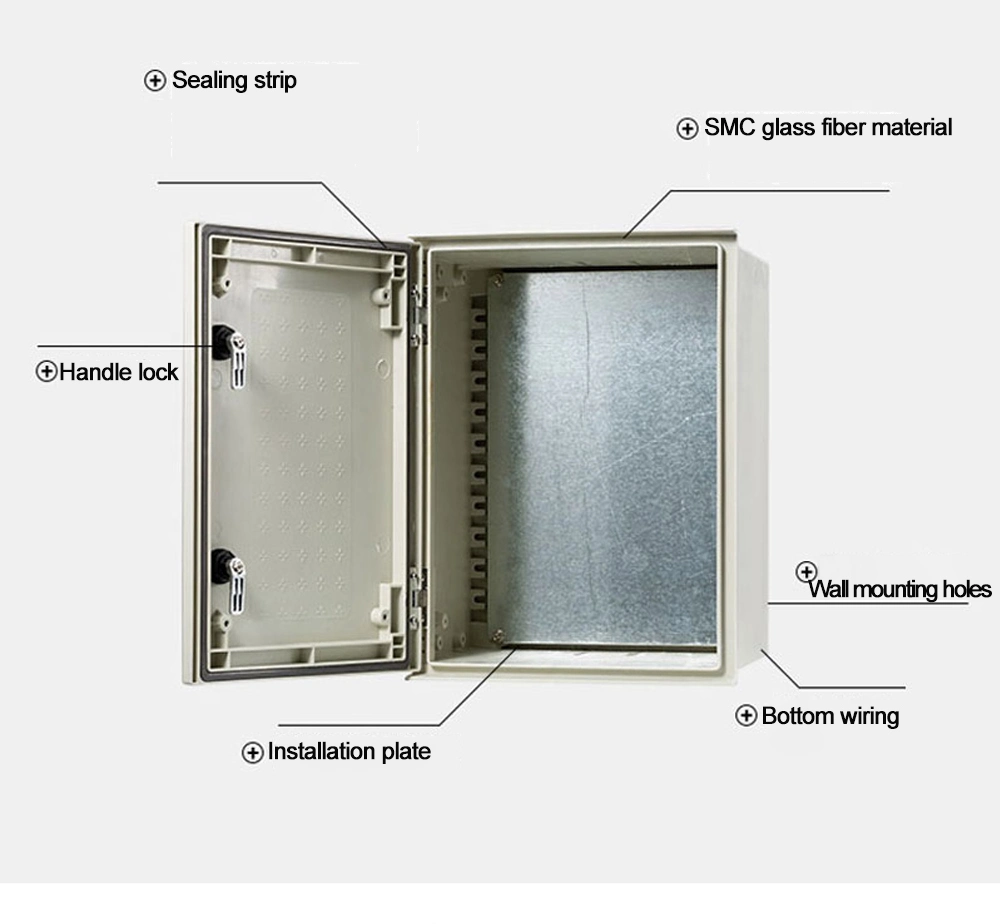Outdoor Waterproof and Dustproof High-Pressure Equipment Cabinet 600*500*230mm IP65 Fiberglass Material