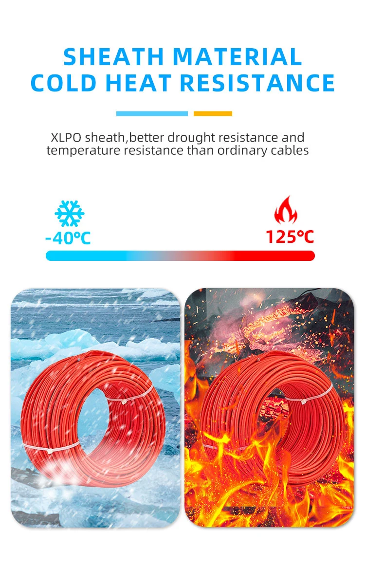 Flame Retardant Xlpo Tinned Copper DC Solar Photovoltaic PV Cable 4mm 6mm 10mm Waterproof Electric Power Solar Cable