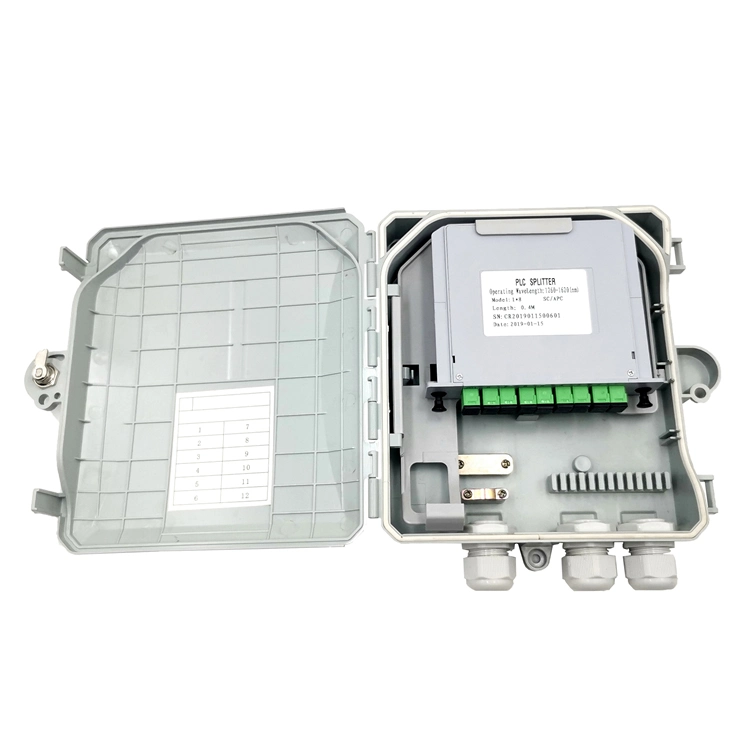 Factory Price PLC Splitter Distribution Box Outdoor Fiber Termination Boxes 1X8 FTTH Box