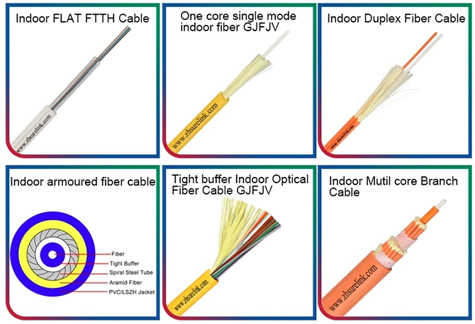 Outdoor 1core 2core Singlemode Simplex G652D FTTH Flat Drop Cable with FRP Fibra Optica Cable