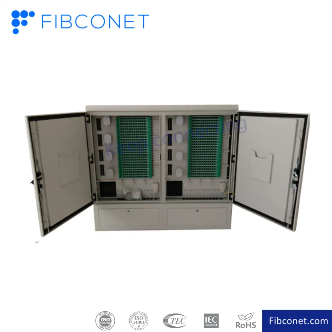 Fiber Optical Cross Connect Cabinet for Outdoor FTTH Waterproof Cable Distribution Cabinet with 576 Cores Empty or Full Installation
