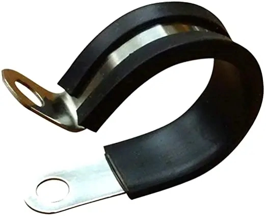 Stainless Steel Cable Tube Clamp, Rubber Cushioned Insulated Wire Clamp