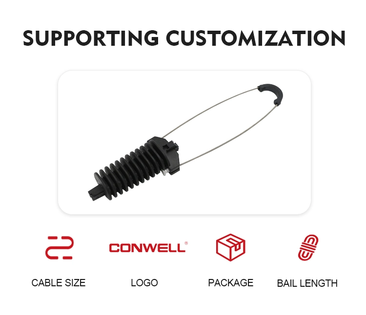 FTTH ADSS Round Cable Overhead Cable Clamps Cable Anchor Clamp