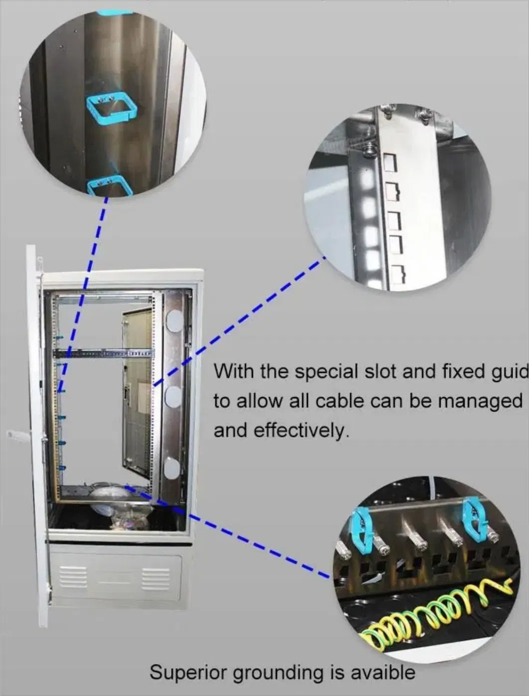 Gcabling Communication Optical Distribution Equipment 22u 19inch IP65 Waterproof Fiber Optic Outdoor Telecom Cabinet