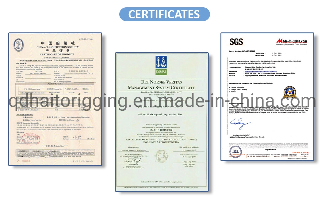 Stainless Steel Diamond Pad Eye Plate with Co/Form a Certificate