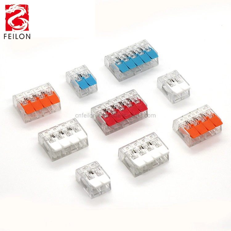 Origin China Replace 221-412 Mini Size 2 Poles Electrical Lever Connector Pct-412 Universal Wire Cable Connector Can Reusable CE Building Compact Terminal Block