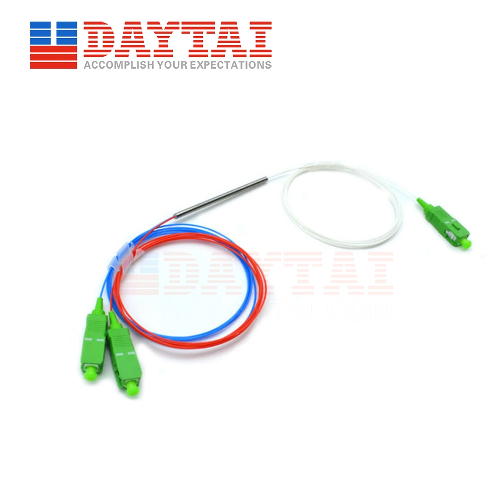 Factory Wholesale Fiber Optic FTTH Splitter Fiber Steel Tube Type 1X2 Fbt Optical Coupler with Sc/APC Connector