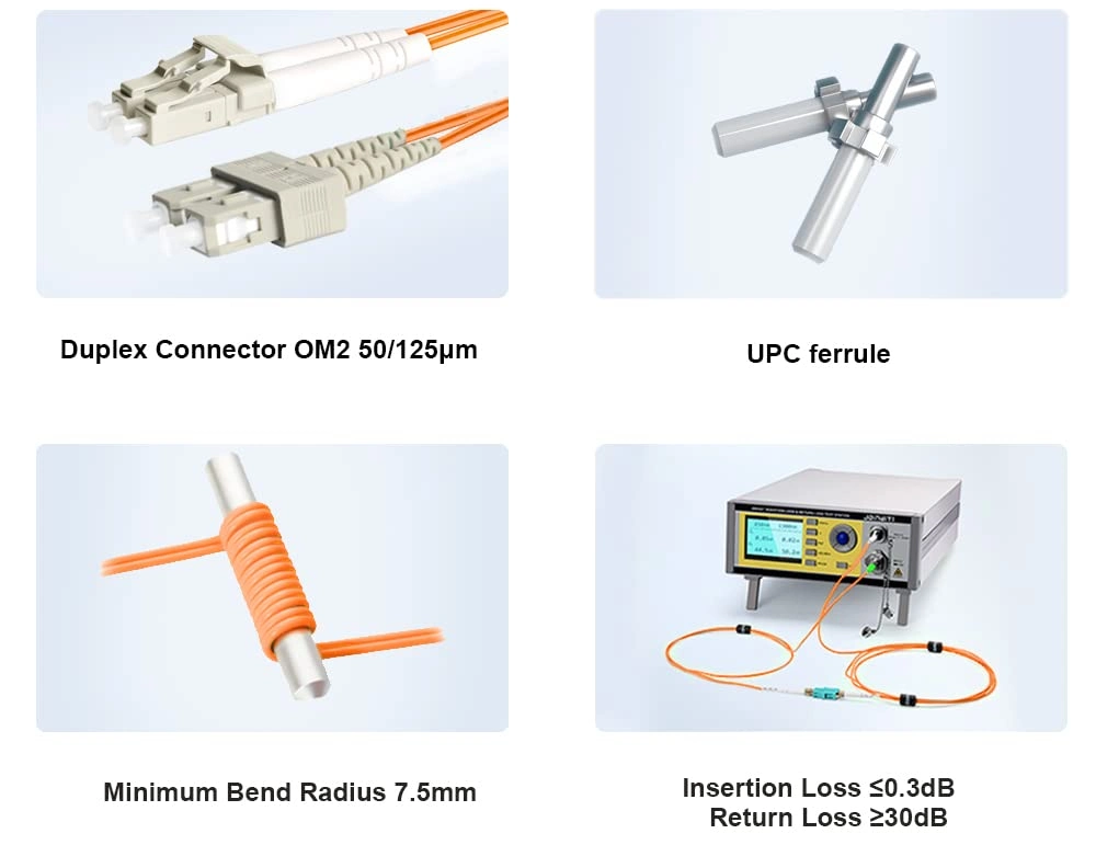 30meters 100FT LC to LC 10g Om3 Outdoor Armored Duplex 50/125 Fiber Optic Cable Jumper Optical Patch Cord Multimode 30m LC-LC