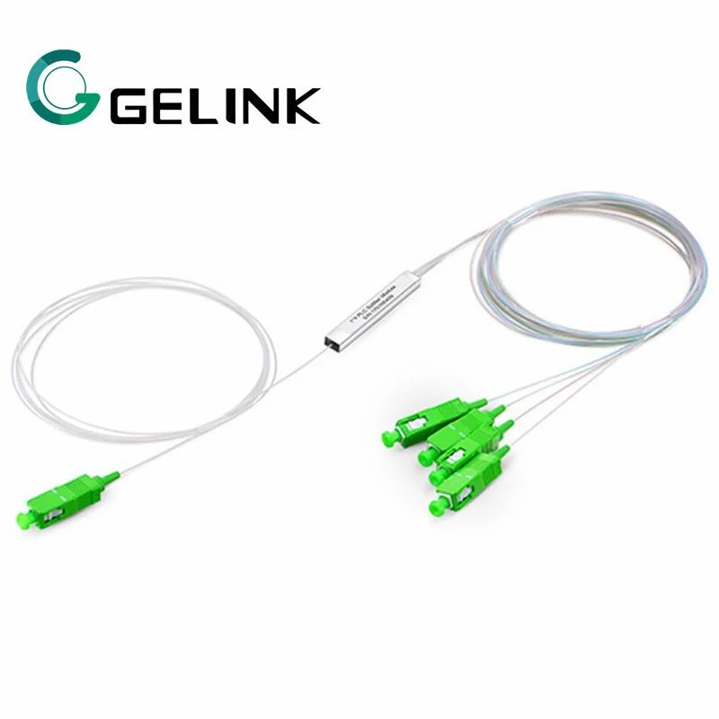 1X4 0.9mm Sc APC Mini Blockless Optical Fiber PLC Splitter