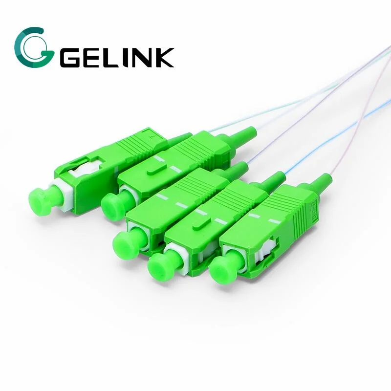 1X4 0.9mm Sc APC Mini Blockless Optical Fiber PLC Splitter