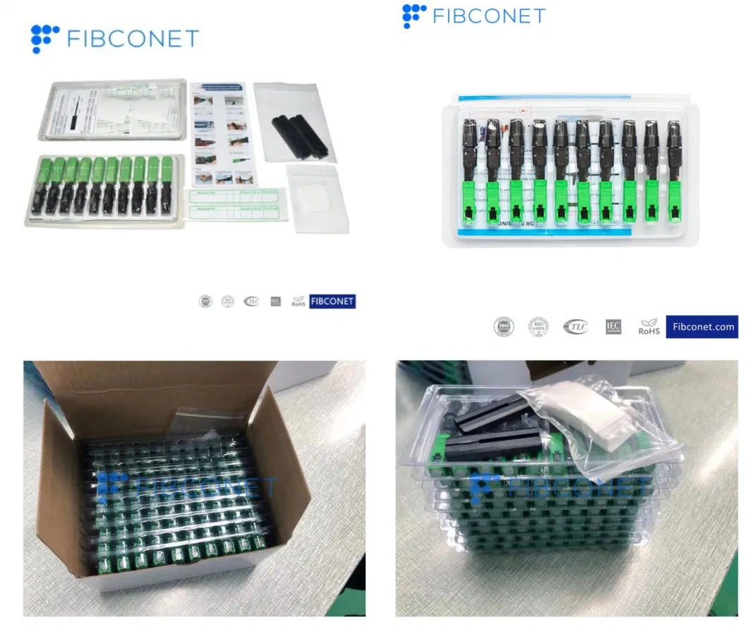 FTTH Sc APC/Upc Simplex Singlemode Fiber Optic Fast Connector for Drop Cable Optical Quick Connectors