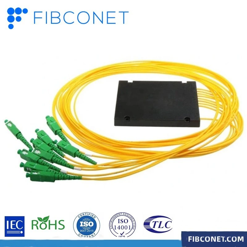 FTTH Splitter ABS Box Single Mode Fiber Optic PLC 2mm 3mm Mini Steel Tube Module Lgx 1X2/4/6/8/16/32 Optical PLC Splitter