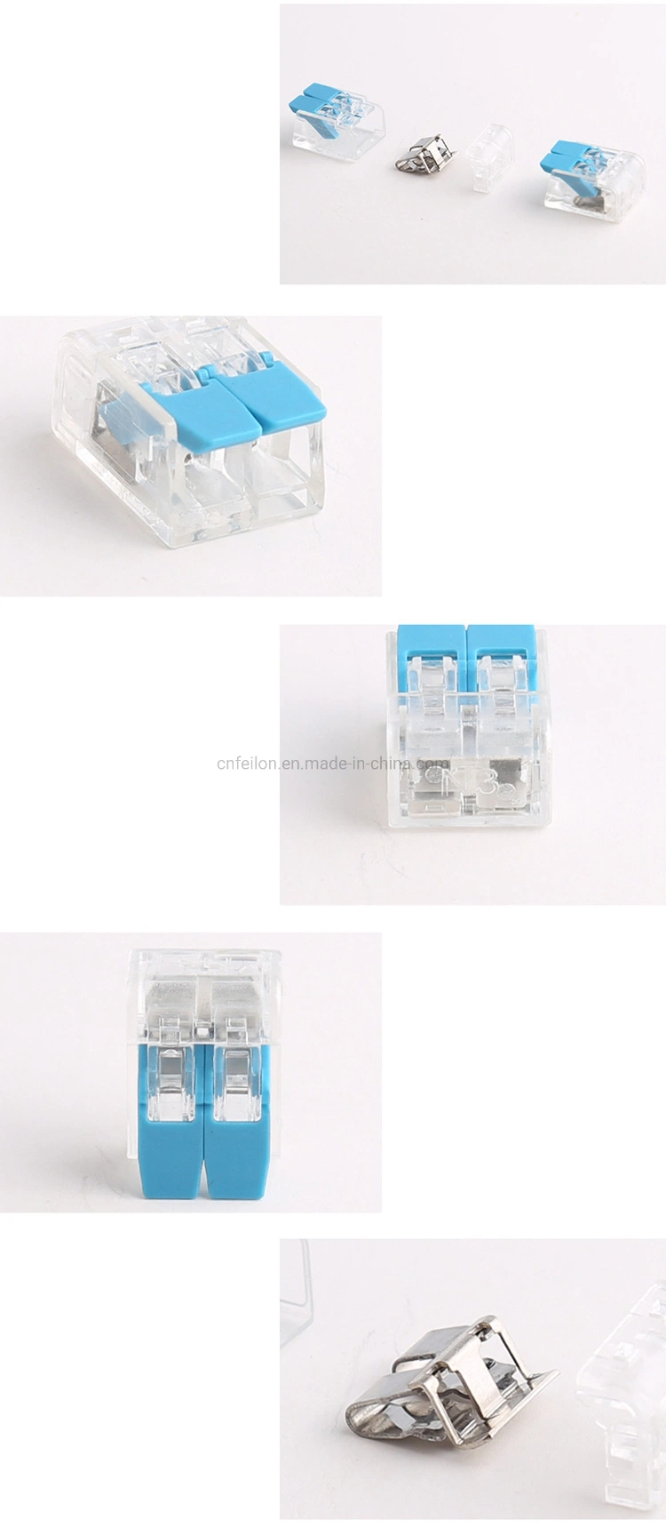 Origin China Replace 221-412 Mini Size 2 Poles Electrical Lever Connector Pct-412 Universal Wire Cable Connector Can Reusable CE Building Compact Terminal Block