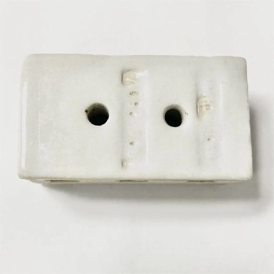 1538-1 15A 3 Pole 8 Holes White Glezed Ceramic Porcelain Terminal Block