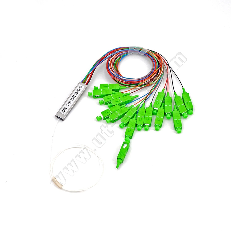 FTTH Fiber Optic Micro PLC Splitter Passive Cable Sc/APC Connector 1X16 Mini PLC Splitter