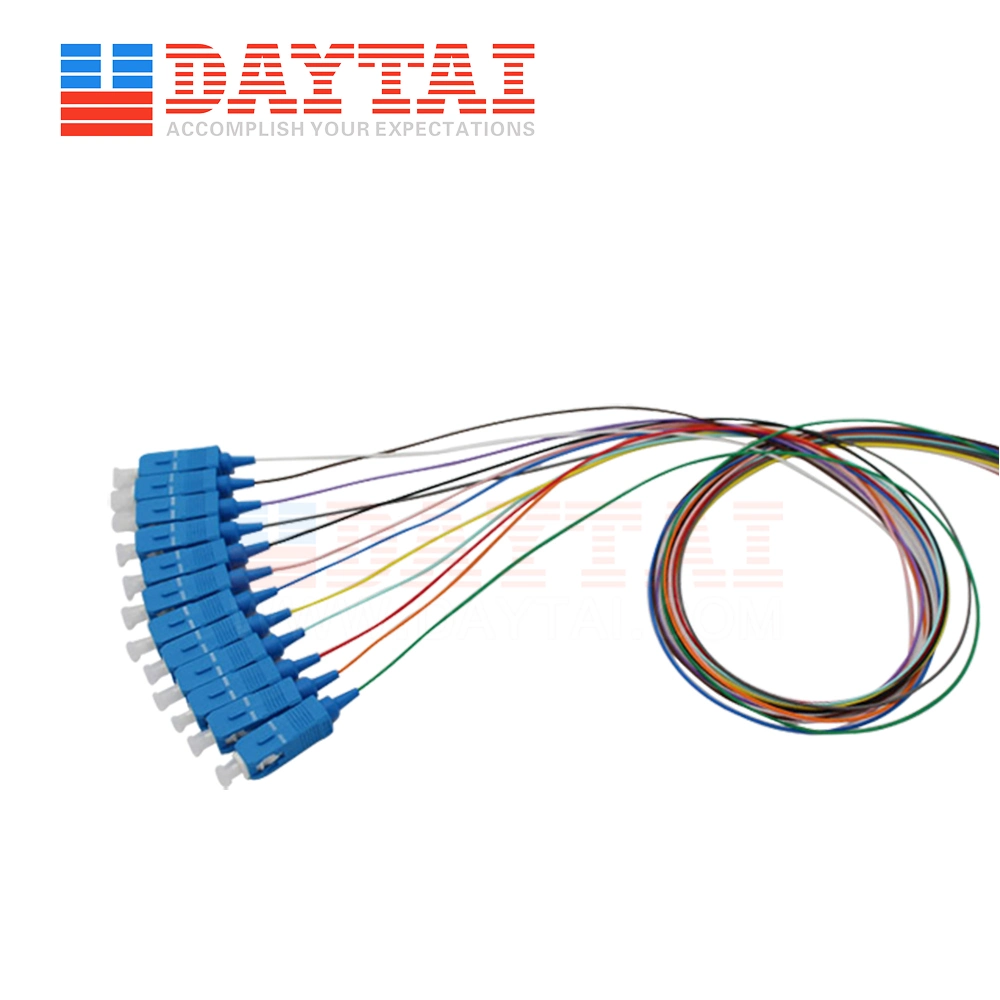 Hot Sale 12 Standard Color Single Mode Optical Fiber Optic Pigtail Sc Upc