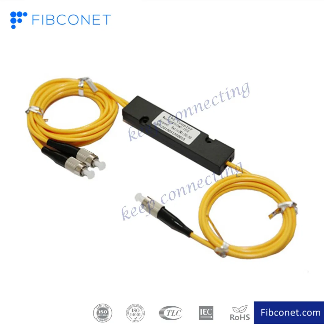 1X2 25/75 Small Box 3.0mm FC/Upc Fiber Optic Fbt Splitter