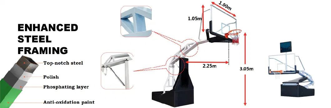 Electric Hydraulic Basketball Hoop Set Stand