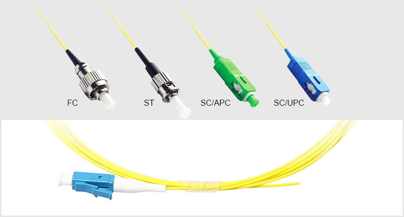 LC 0.9mm G657A1 Sx Sm LSZH Pigtail Singlemode Sc/APC Fiber Optic Pigtail 1m Fiber Pigtail White