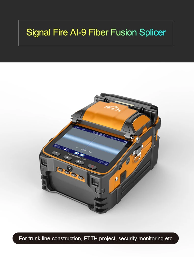 FTTH Ai-9 Automatic Intelligent Optical Fiber Fusion Splicer Fiber Optic Splicing Machine English and Spanish Language