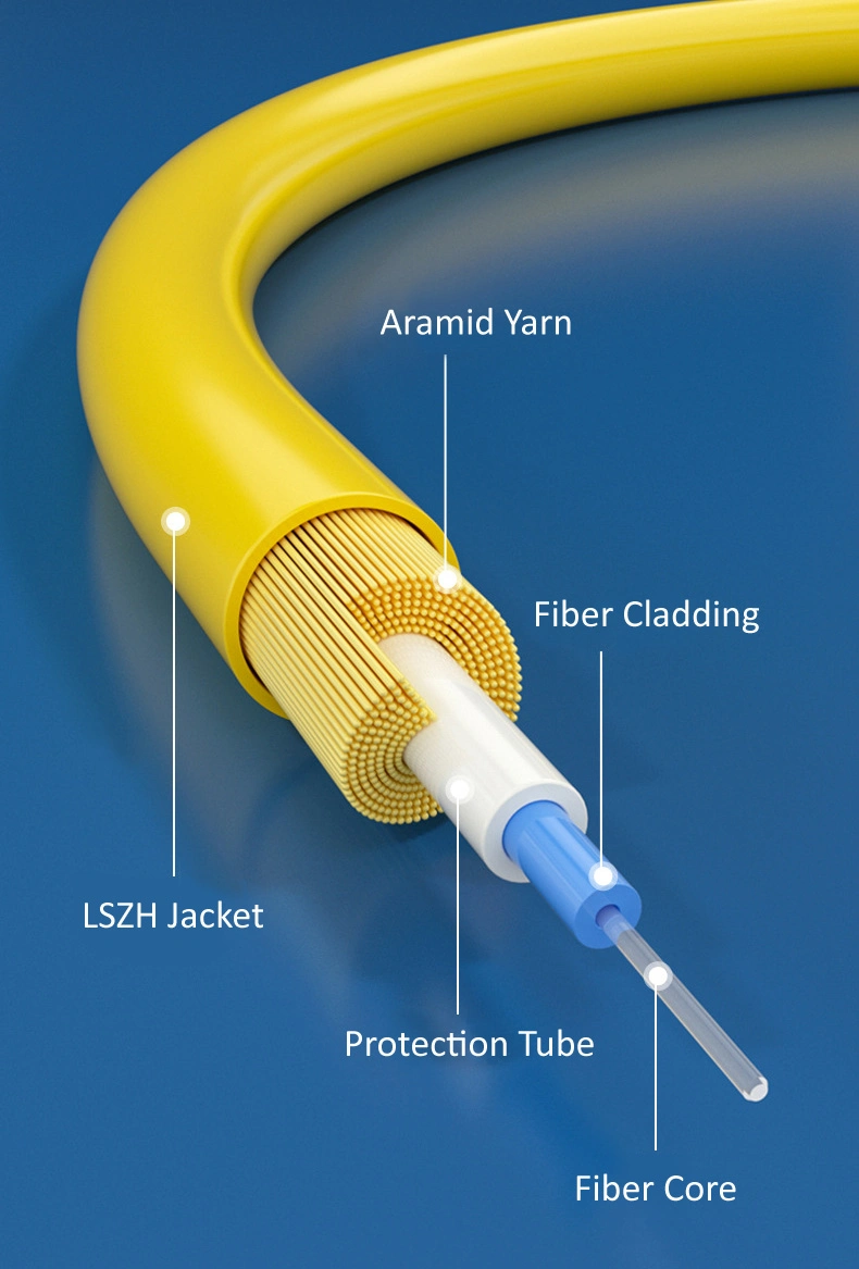 LC-to-Sc Duplex OS2 Singlemode 2.0mm Fiber Optic Patch Cable, 3m