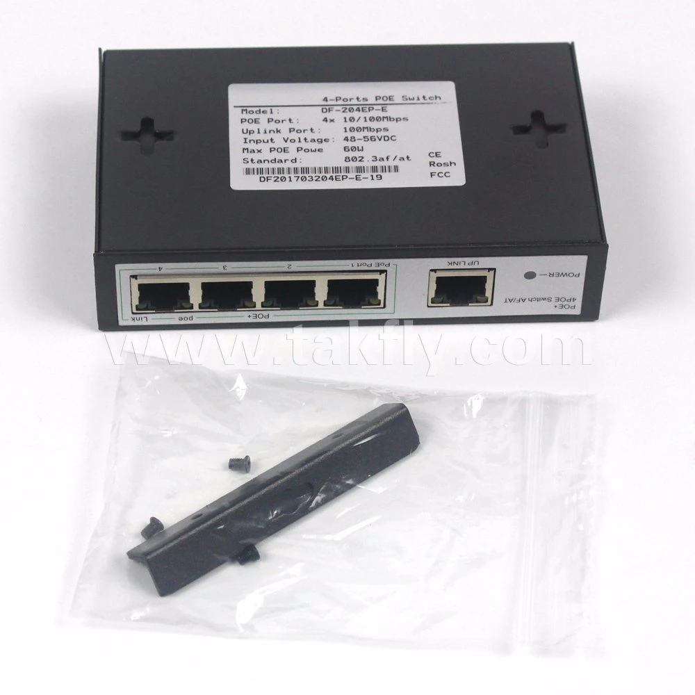 Ethernet Switch 4 Ports 10/100m Desktop Poe Fiber Switch