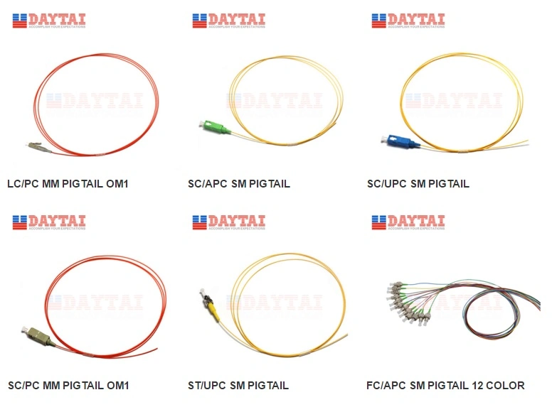 Hot Sale 12 Standard Color Single Mode Optical Fiber Optic Pigtail Sc Upc