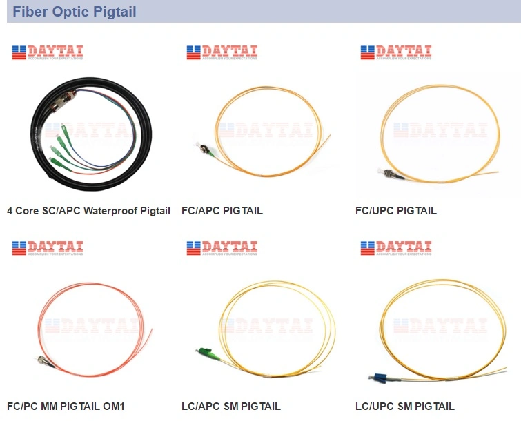 Hot Sale 12 Standard Color Single Mode Optical Fiber Optic Pigtail Sc Upc