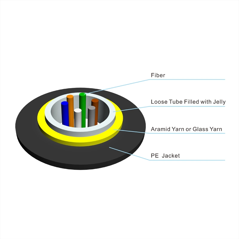 All Dielectric Loose Tube Optical Cable for Indoor/Outdoor Uni-Loose Tube 2-24 Fibers FTTX Fiber Optic Cable