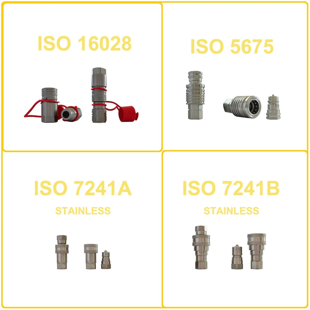 Naiwo ISO 7241 B Quick Connector Stainless Quick Coupler Ball Lock Coupling with Poppet Valve Qrc