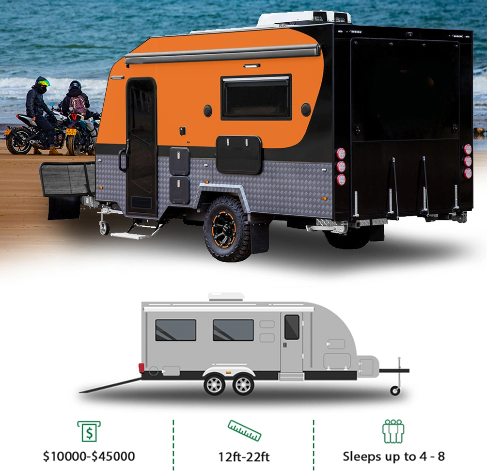 2022 5th Fifth Wheel Side by Side Designs Toy Hauler Trailers with Step Van / Rear Bedroom/12&prime; Separate Garage