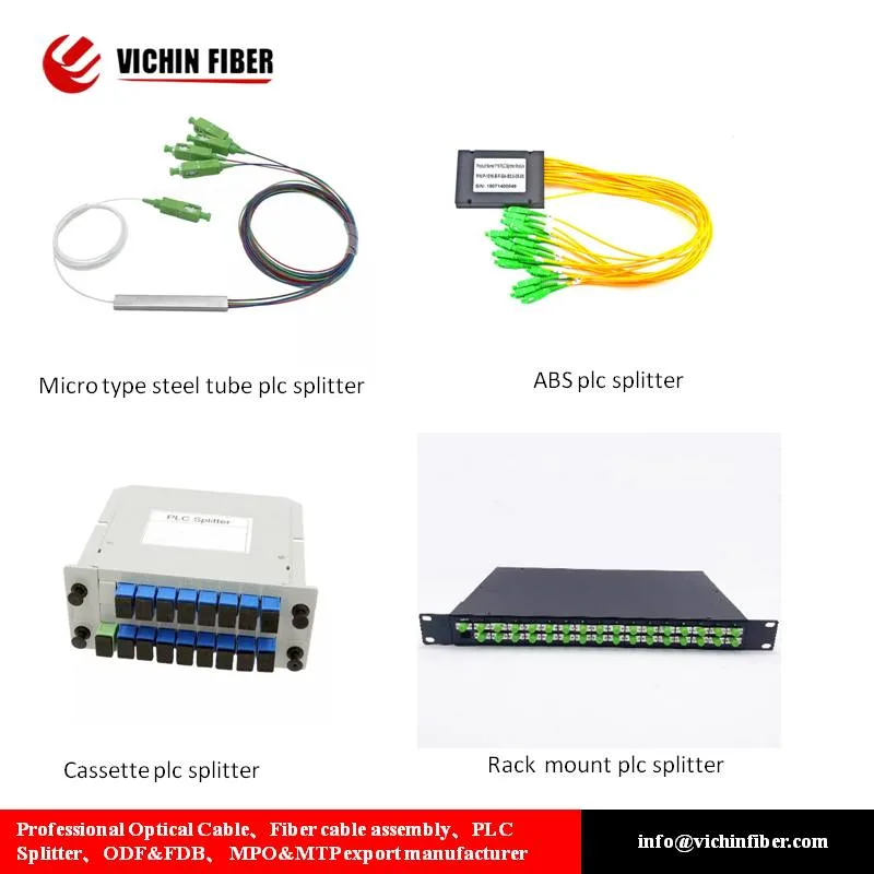 OEM Manhole Fiber Optic PLC Spliter ABS Box Type PLC Spliter 1X2 1X4 1X8 1X16 1X32 1X64 1X128 FC Sc APC Sc Upc