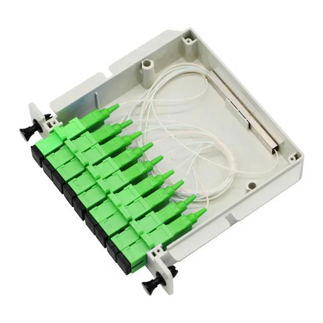 China Manufacturer PLC Splitter 1X4 with APC/Upc Connector 4 Way Fiber Optical Micro PLC Splitter