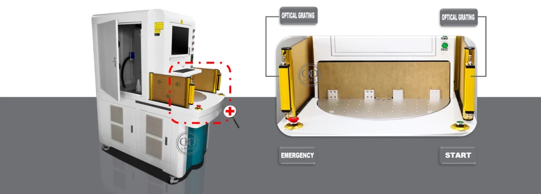 Fiber Optic Equipment for Automatically Rotary Marking Engraving Metal Plate Packing Box etc.