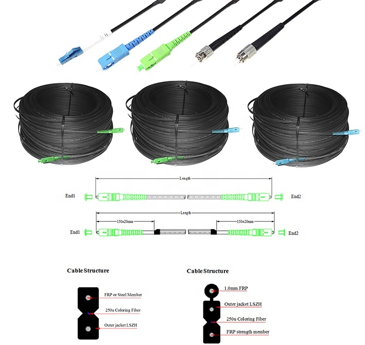 FTTH FC Upc to LC Upc 1.5m2m3m Fiber Optic FC Patch Cord Fiber Optic Jumper