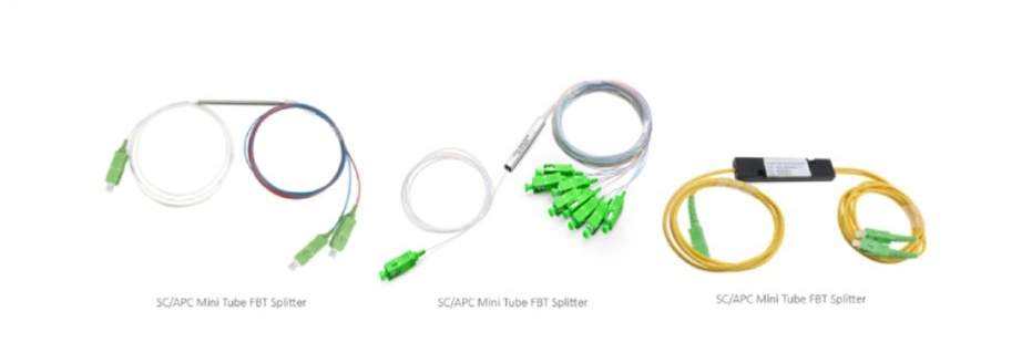 1X2 FC/APC Fbt Fiber Optic Splitter Single Mini/Steel Tube Mode Dual Window 0.9mm Fiber with Loose Tube LSZH PVC