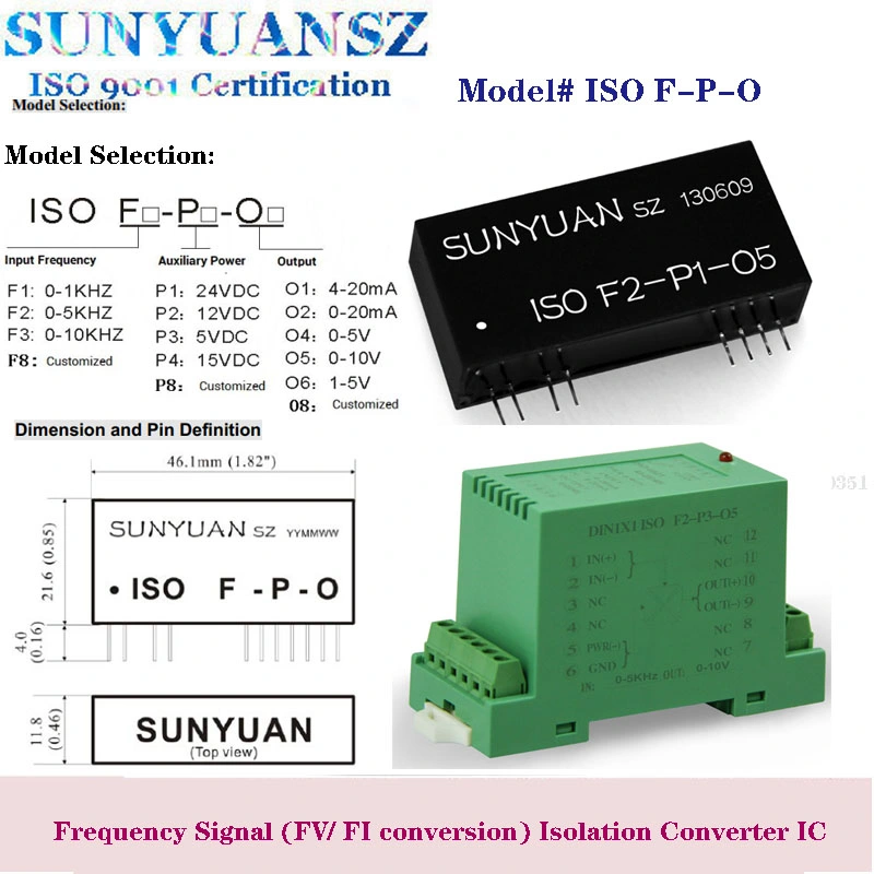 0-1kHz/0-5kHz/0-10kHz to 1-5V/0-5V/0-10V/4-20mA Isolated Signal Spliter