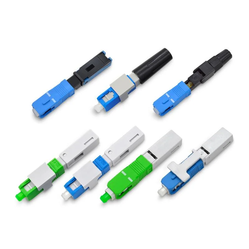 Free Sample Green Color FTTH Fiber Optic Sc APC Upc Fast Connector