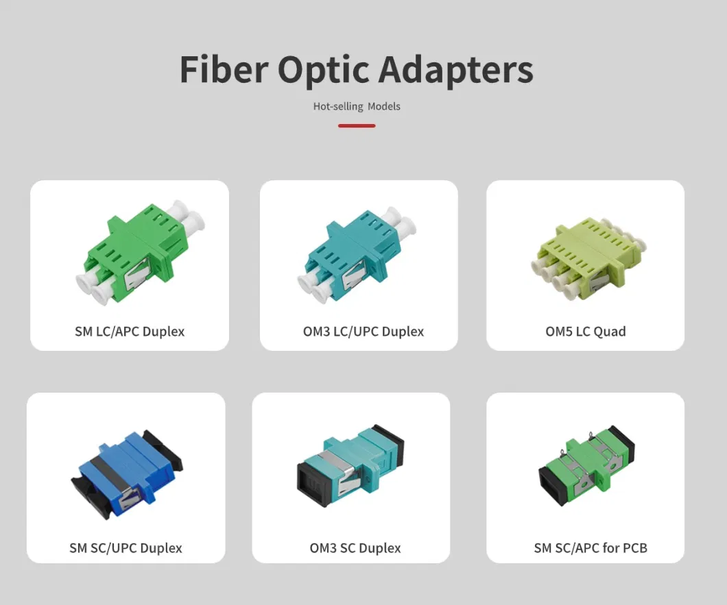 Optical Fiber Adapter, Sc/APC Singlemode Simplex Fiber Optic Coupler, Without Flange