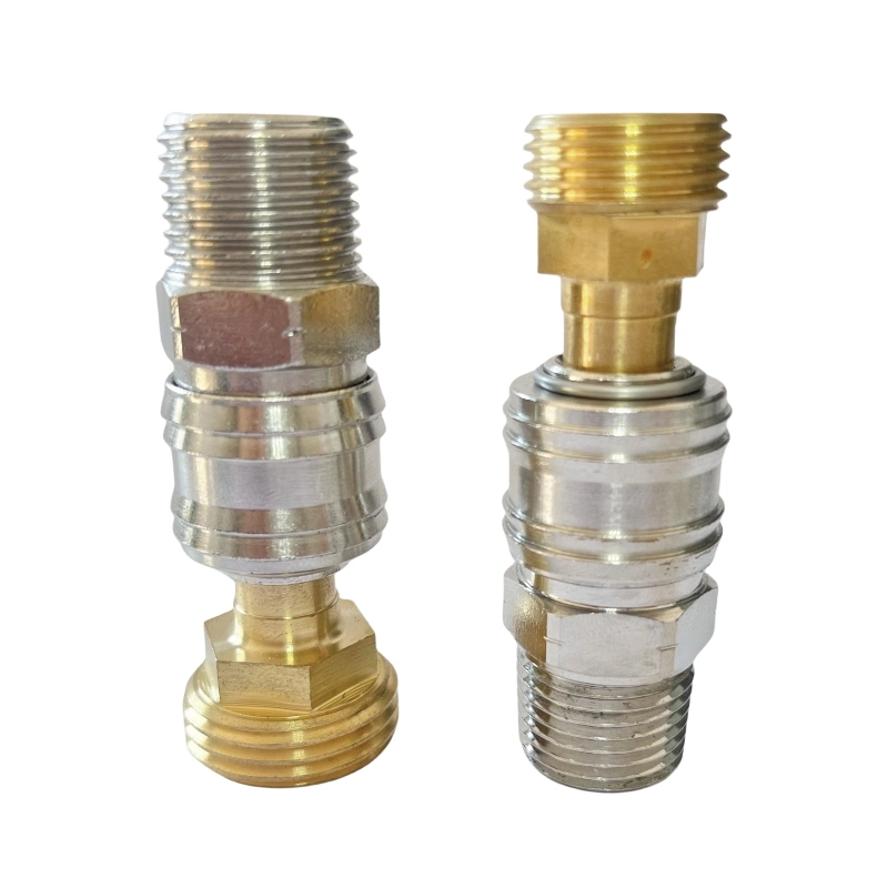 Pneumatic Air 1/2&prime;&prime; Lead-Free Copper Nickel Plating Drinking Water Male DN7.5 Europe Socket Quick Coupling