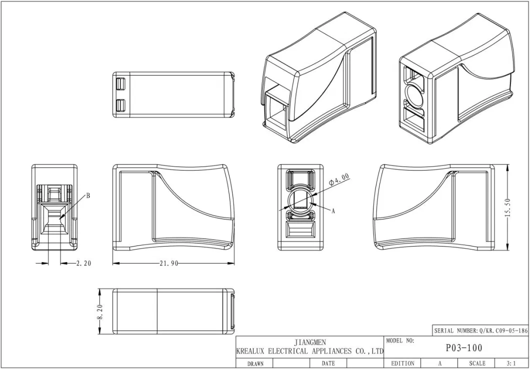 Krealux Belecks P03 Fast Connection Screwless Push Wire Lighting Fixture Connectors