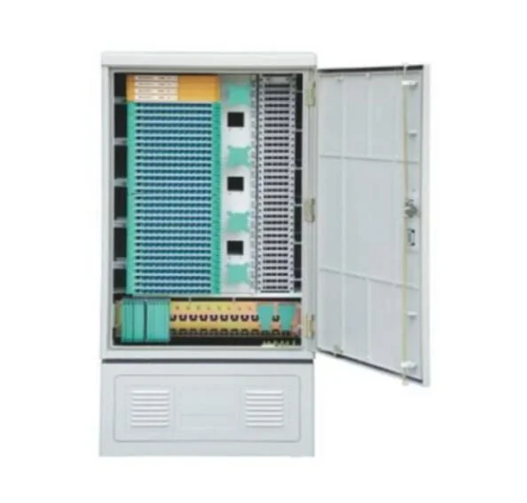 576 Core Fiber Optic Outdoor Street Cabinet Fiber Optic Cross Connection Cabinet with Cold Roll Steel Material