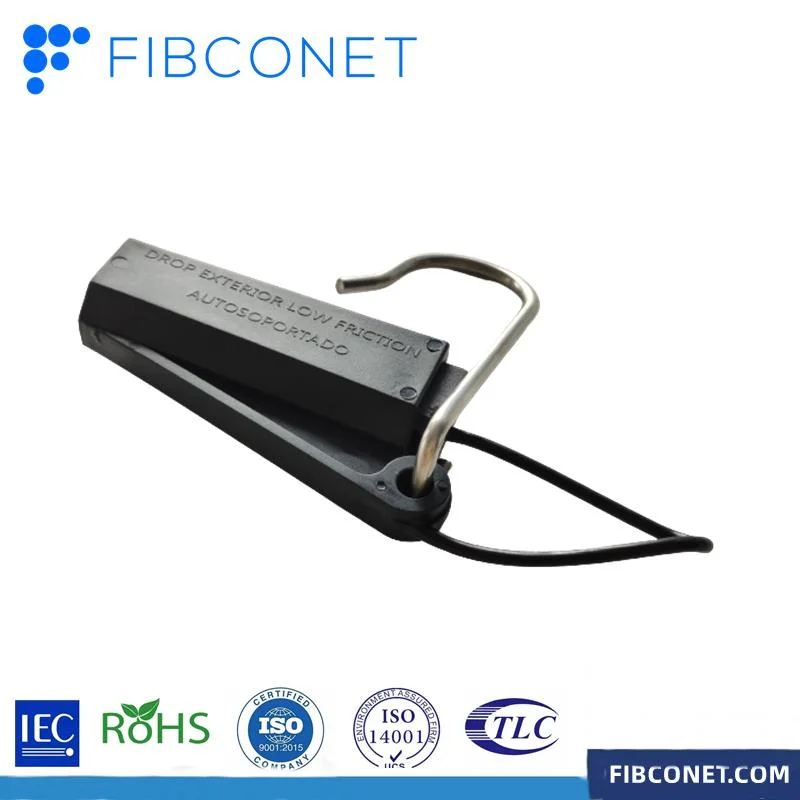 FTTH Flat Type Hook Fiber Optic Tension Clamp for Drop Cable