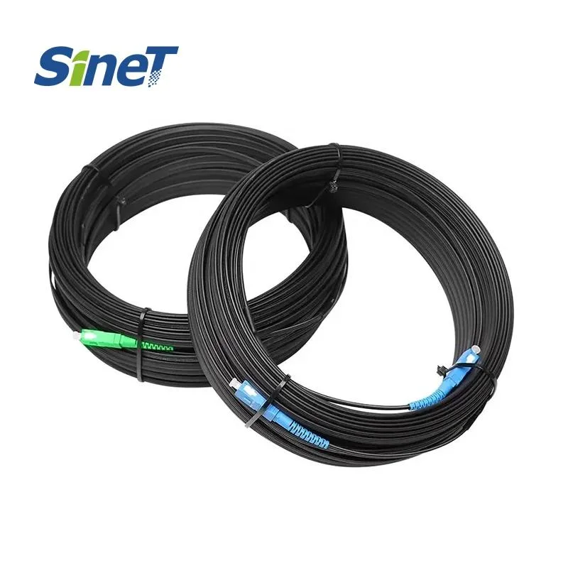 Pre-Connectorized Sc Upc APC 1 2 Core Indoor Outdoor FTTH Fiber Optic Drop Cable Patch Cord